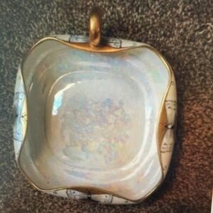 Antique Epiag Czechoslovakia Hand Painted square dragon fly dish